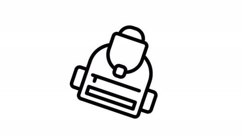 Animated Minimalist Line Art Backpack Icon
