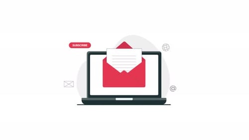 4k Email Marketing Newsletter Concept Animation Video