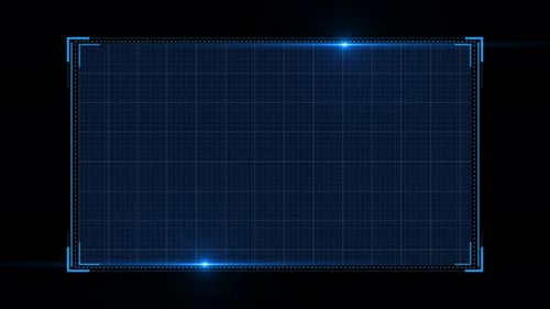 4K Hud Blue Technology Border Animation Element