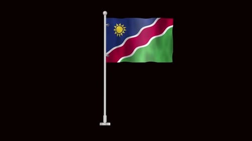 Waving Flag of Namibia Animation