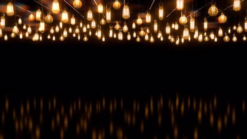 Cinematic Retro Edison Light Bulbs Ambient Background
