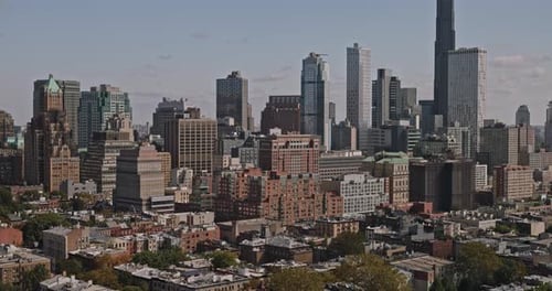 NYC New York Aerial v214 flyover Brooklyn Cobble Hill capturing leafy historic residential neighborh