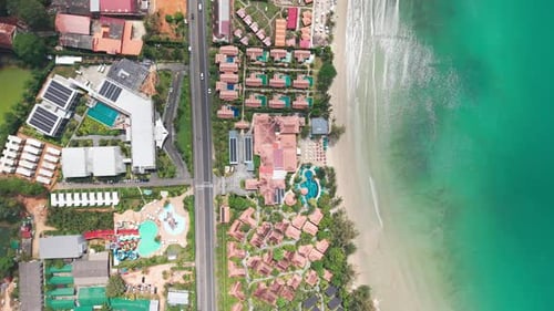 Coastal Resort and Turquoise Ocean Meeting Sandy Beach