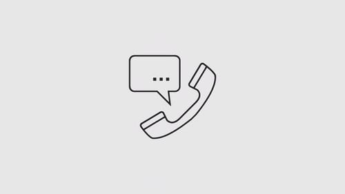 Minimalist Phone Communication Icon with Typing Bubble Animation
