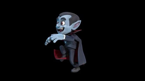 Cartoon Vampire Character Posing Animation Loop