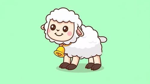 Cute Cartoon Baby Sheep with Bell - Kids Cartoon Animations