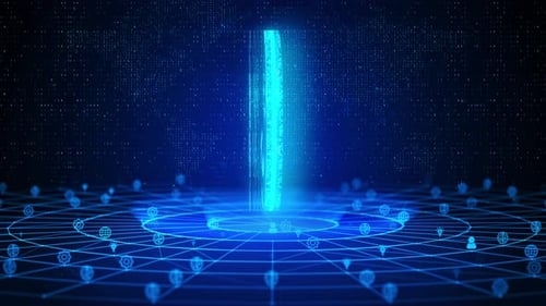 Power Button Text Future Digital Technology Ai Cyber Space Deep Learning Background