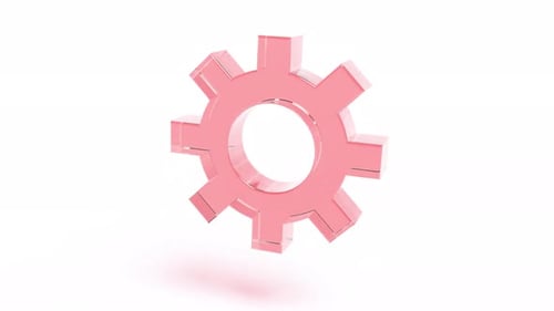 Color Glass Gear Rotate on White Back Intro Able to Loop