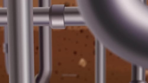 Animated Industrial Pipe System Background Flow