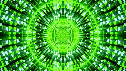 VJ Green Dynamic Glowing Circles