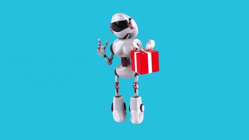 Fun 3D cartoon robot talking (with alpha channel)