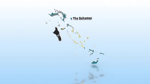 Karte der Bahamas mit Flagge