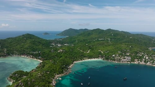 Pristine Coastline with Vibrant Greenery and Ocean Koh Tao Thailand
