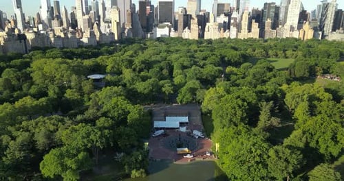 Aerial shot of Bethesda Terrace in Central Park, Manhattan, New York, USA