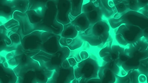 Abstract Organic Fluid Green Glow Background Loop