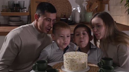 Family Celebrates Birthday at Home