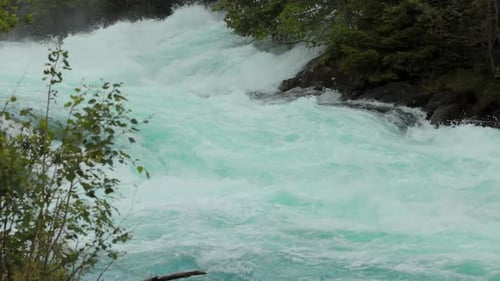 Mountain River Beautiful Nature Norway natural landscape. Lovatnet lake (also Loenvatnet) is a lake
