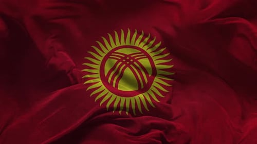 Waving Kyrgyzstan Flag Seamless Loop Background