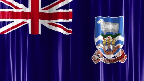 Falkland Islands Flag Waving Realistic Loop Animation