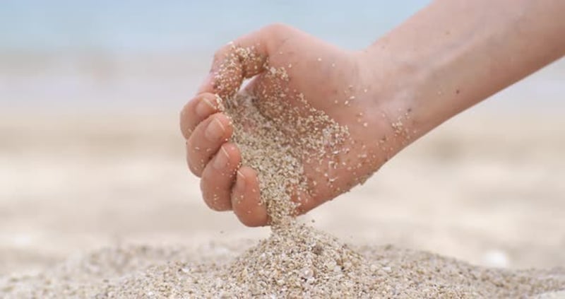 Hand Sifting Sand on Beach, Close Up Slow Motion, Nature Stock Footage ...