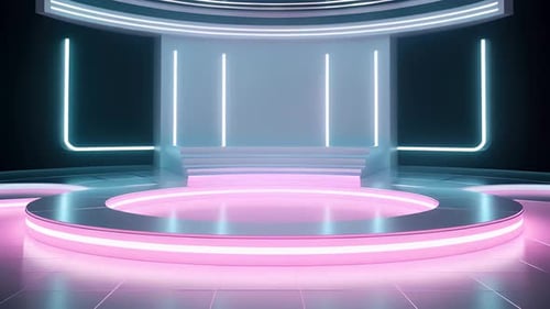 Futuristic Neon Stage for Virtual Events and Presentations