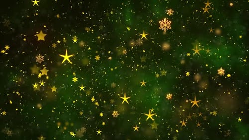 Festive Golden Stars and Snowflakes Animation Background