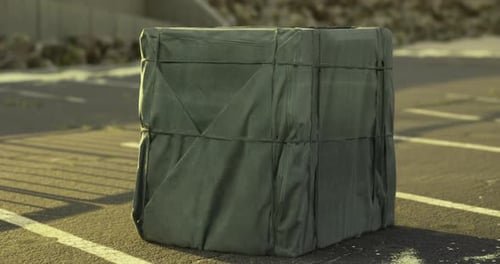 Realistic Tarp Removal Revealing Hidden Object