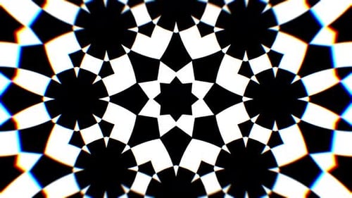 Abstract Geometric Kaleidoscope Loop Background with Chromatic Aberration