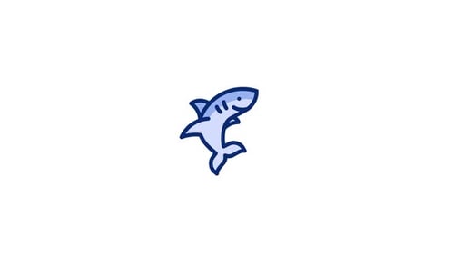 Animated Sketch Shark Icon with Subtle Wiggle