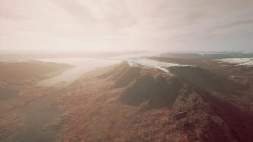 Beautiful Landscape with Cold Sea and Snowy Mountains