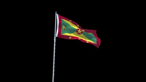 Realistic Grenada National Flag Waving Animation