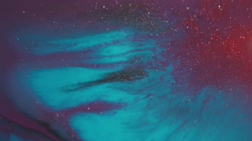 Abstract Nebula Background with Glitter Particles Motion