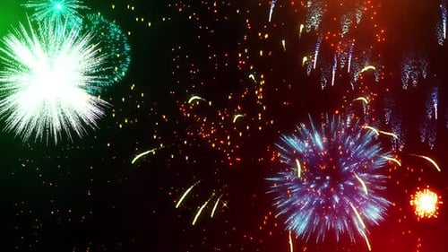 Colorful Fireworks Display for Celebrations and New Year's Eve