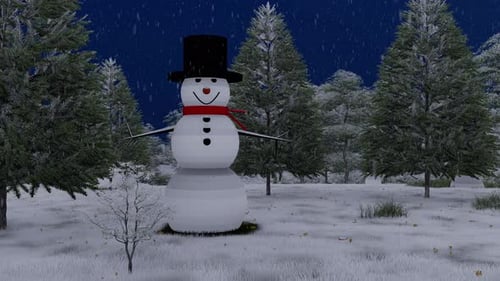 Die Schönheit der schneebedeckten Umgebung mit Snowman V2