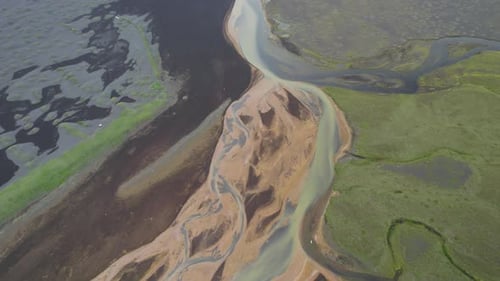 Aerial view of Iceland coastline, Iceland.