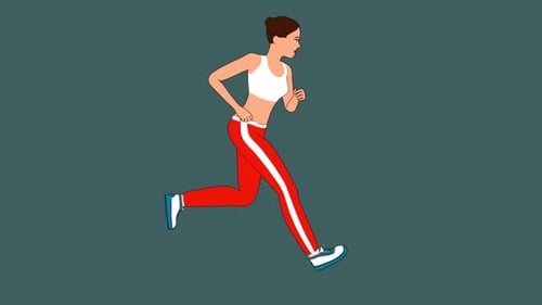 Animated Female Character Running Loop