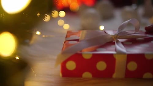 Christmas Presents and Glowing Lights at Home