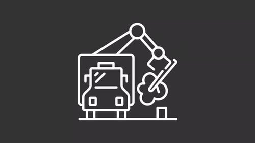 Animation en ligne blanche sur le transport de débris