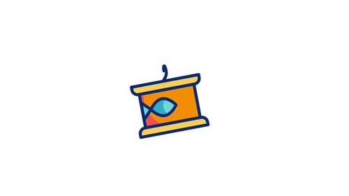 Animated Flat Design Fish Food Can Icon