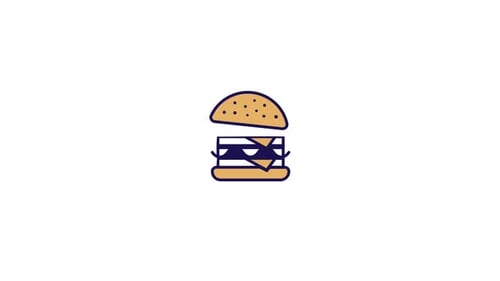 Flat Design Burger Icon Animation