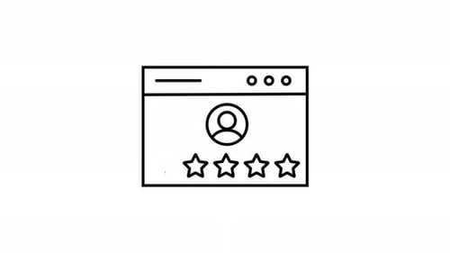 Animated browser with profile and stars for user rating review