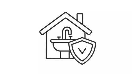 Icône linéaire animée des dégâts d'eau