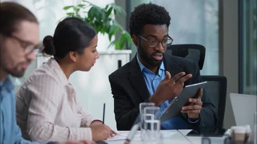 Corporate Meeting in Modern Office Environment