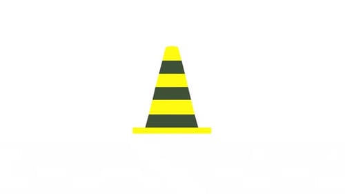 Vídeo de animación del icono del símbolo de Road Cone