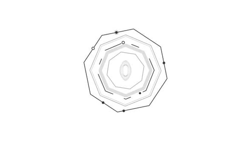 Élément infographique HUD animé composé de polygones