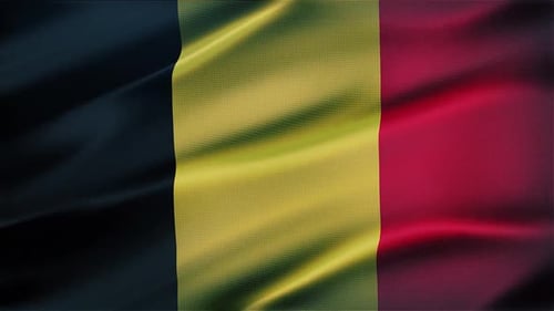 Realistic Waving Belgium Flag Seamless Loop Animation