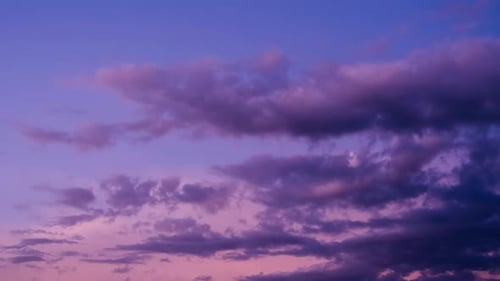 Dramatic Sunset Sky with Pink and Purple Clouds