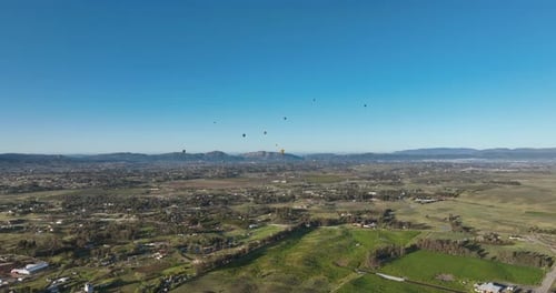 Scenic Aerial View of Hot Air Balloons
