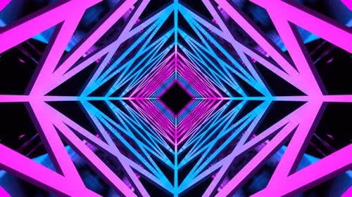 Cyan And Pink Futuristic Abstract Tunnel Background Vj Loop In 4K