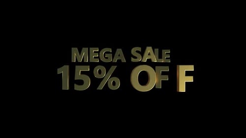 3D Gold Kinetic Typography for Sale Promotion